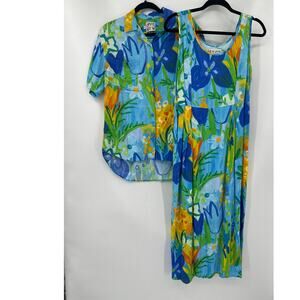 Vintage Jams World Wonderland Floral Tank Dress & Shirt Set Size Small